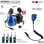 PMLN6333A ATEX twin-cup hardhat headset with ENC microphone held in hand