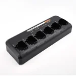 Close-up of the Motorola PMLN6595 six-pack charger for DP1400 CP200D DEP450 radios
