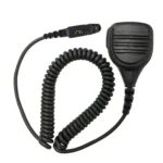 Close-up of the PMMN4022 remote speaker microphone with clip