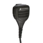 Detail shot of the PMMN4024 handheld speaker microphone for Motorola radios