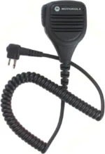 Detail shot of the Motorola PMMN4029 shoulder speaker mic for CP200 radio
