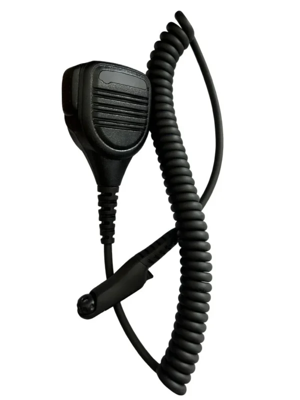 Front view of the PMMN4066 remote speaker microphone with ENC for Motorola R7