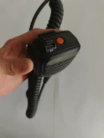 Close-up of the PMMN4066 remote speaker microphone with ENC for Motorola R7
