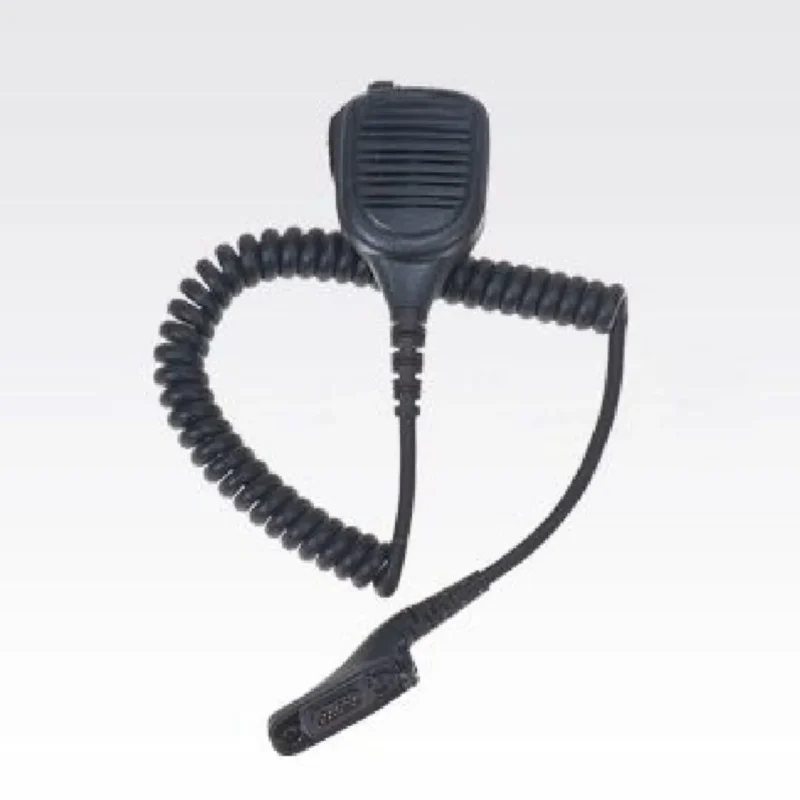 Front view of the ATEX windporting remote speaker mic for Motorola DP4401 Ex radios
