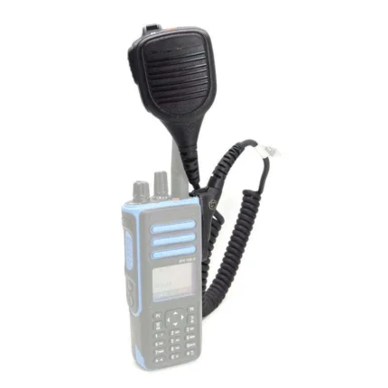Detail shot of the ATEX windporting remote speaker mic for Motorola DP4401 Ex radios