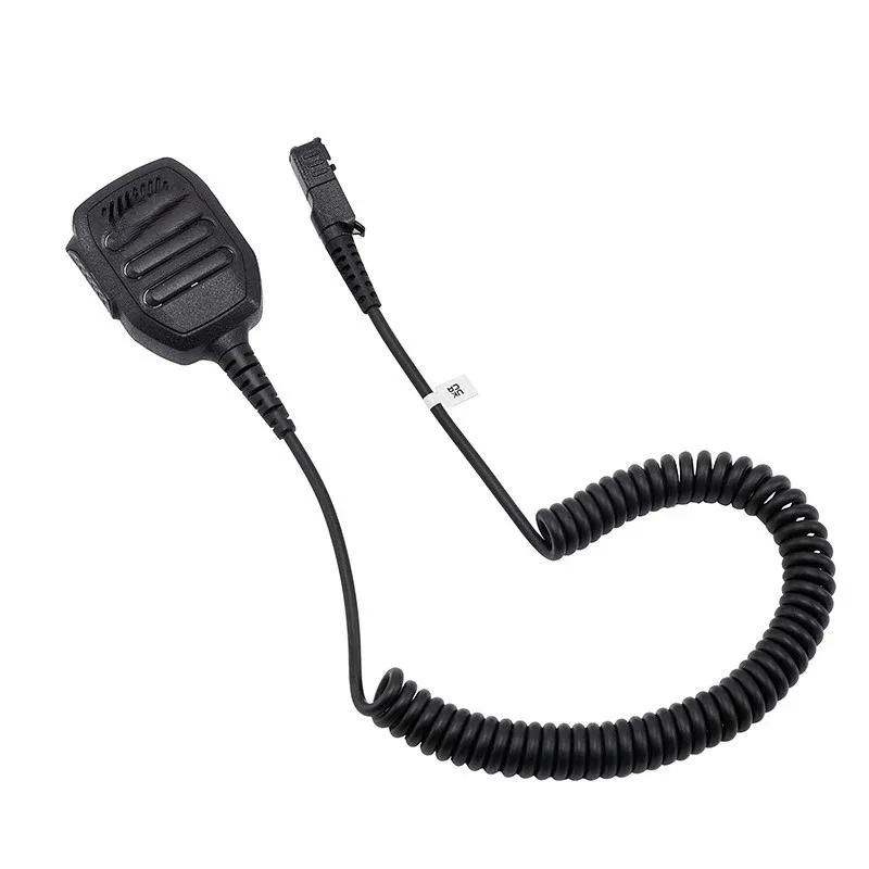 Tw Motorola Pmmn4170 Two Way Radio Front view of the PMMN4170 wired handheld speaker microphone with 3.5mm audio jack