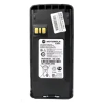 Front view of the Motorola PMNN4080 rechargeable radio battery pack