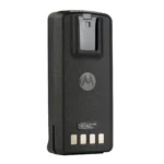 Motorola PMNN4080 rechargeable radio battery pack held in hand