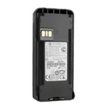 Close-up of the Motorola PMNN4080 rechargeable radio battery pack