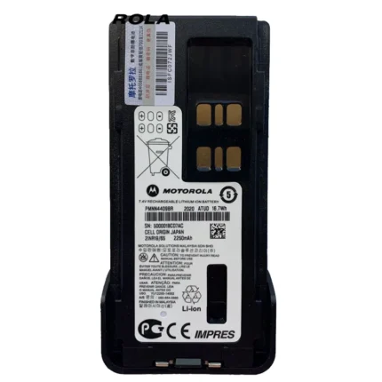 Front view of the Motorola PMNN4409 Li-ion two-way radio battery