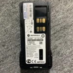 Detail shot of the Motorola PMNN4409 Li-ion two-way radio battery