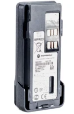 Motorola DP4400 GP328D handheld radio battery PMNN4493 Li-ion held in hand