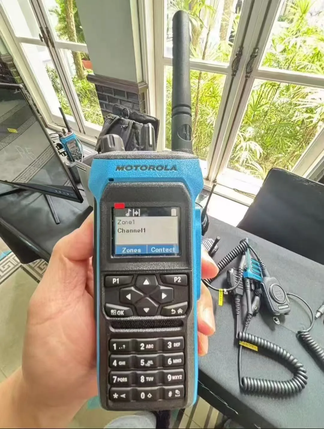 Tw Motorola R7ex Two Way Radio Front view of the Motorola R7ex ATEX intrinsically safe two-way radio