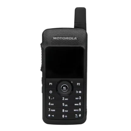 Front view of the Motorola SL4000 DMR portable two way radio unit