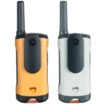 Package contents of the Motorola TLKR-T50 kids mini walkie talkie pair