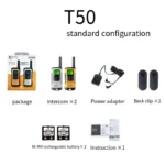 Close-up of the Motorola TLKR-T50 kids mini walkie talkie pair