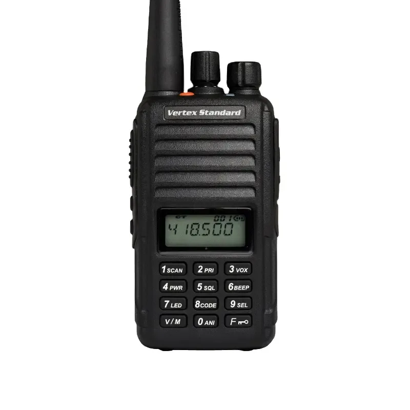 Tw Motorola V468 Two Way Radio Front view of the Motorola V468 VHF two way radio with emergency alarm