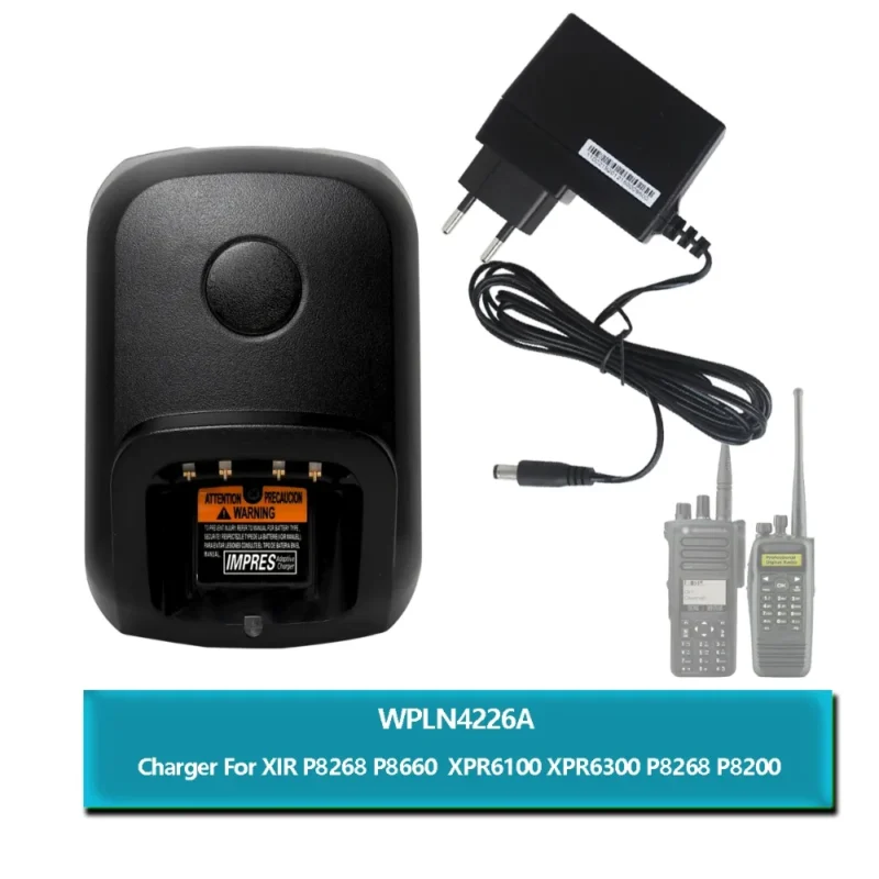 Detail shot of the WPLN4226A single-bay charger for Motorola DP XPR DGP radio batteries