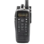 Front view of the Motorola XPR6550 GPS digital walkie talkie radio