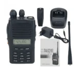 Detail shot of the MT777 IPX7 dual band portable two way radio