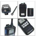 Close-up of the RS-25M floating VHF marine two way transceiver