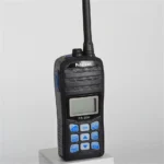 Close-up of the RS-35ME explosion-proof IPX7 marine VHF handheld radio