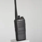 RS-538D dual slot DMR portable with voice recording held in hand
