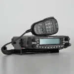 Detail shot of the RS-9900 dual band 50W mobile transceiver with detachable panel