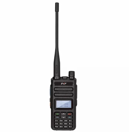 Front view of the TYT MD-750 5W dual band DMR handheld transceiver