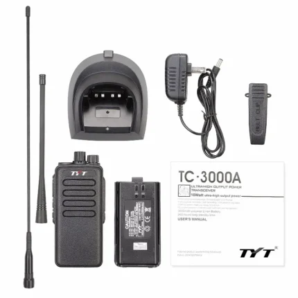 Detail shot of the TYT TC-3000a 5W UHF VHF security handheld radio