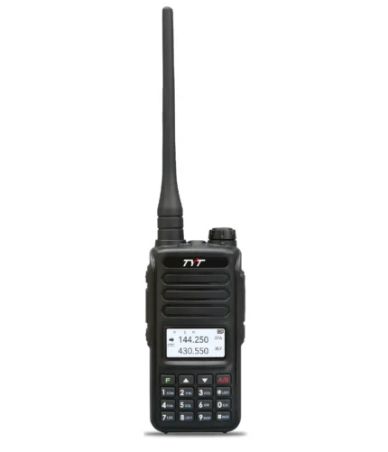Front view of the TYT TH-UV98 dual band analog handheld transceiver