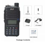 Side profile of the TYT TH-UV98 dual band analog handheld transceiver