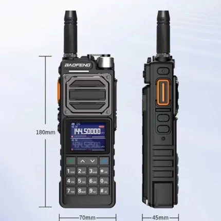 Detail shot of the UV-25 tri-band 10W high power handheld ham radio