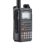 Yaesu FT-70DR waterproof dual-band digital handheld radio held in hand