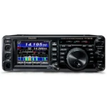 Detail shot of the Yaesu FT-991A mobile transceiver with color touchscreen