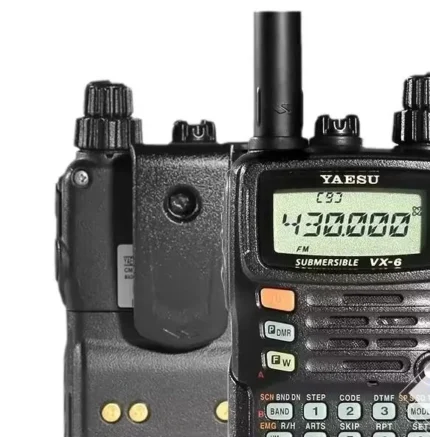 Detail shot of the Yaesu VX-6R waterproof dual band 5W handheld ham transceiver