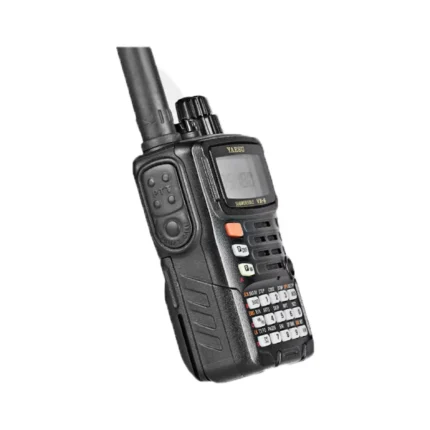 Detail shot of the VX-6R heavy-duty portable ham radio covering VHF and UHF bands