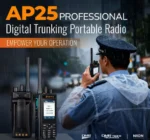 Front view of the Yshon AP25 digital handheld two way radio with IP68 waterproof housing