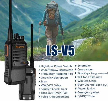 Detail shot of the Yshon LS-V5 UHF analog two way radio