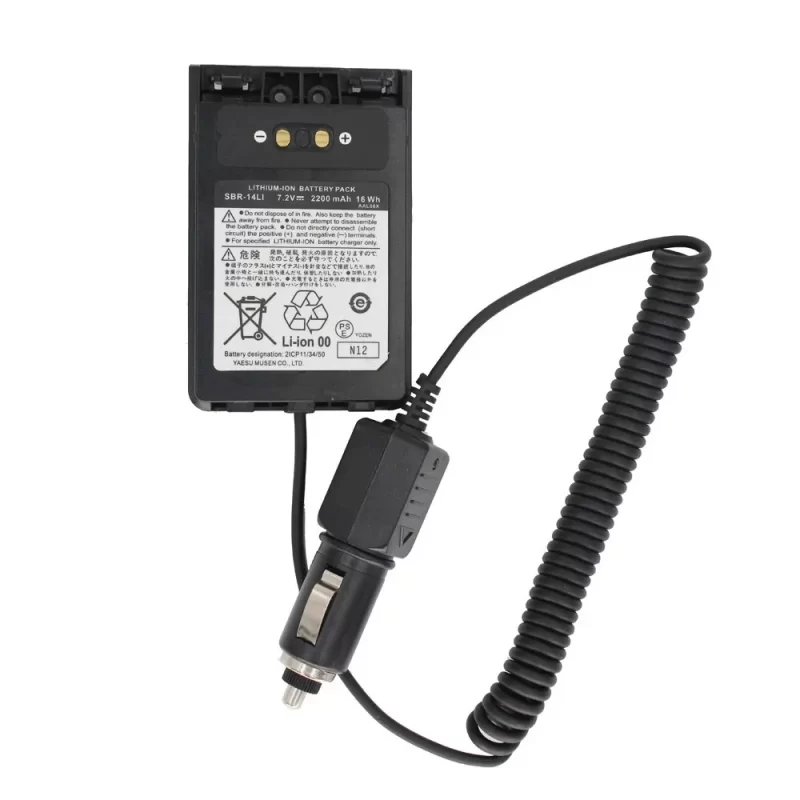 مزيل بطارية شاحن سيارة SBR-14Li DC12V لـ Yaesu VX-8R FT-1DR